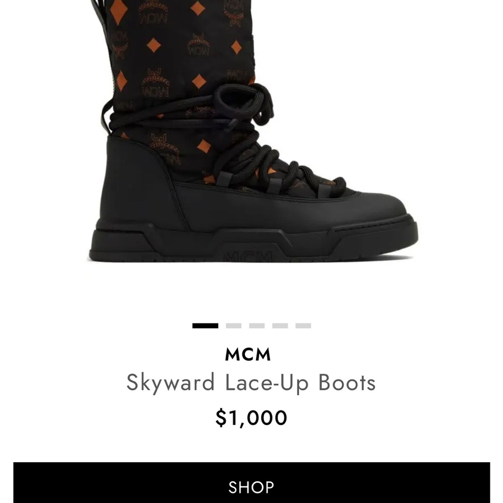 Mcm Black And Orange Patterned Boots - image 1
